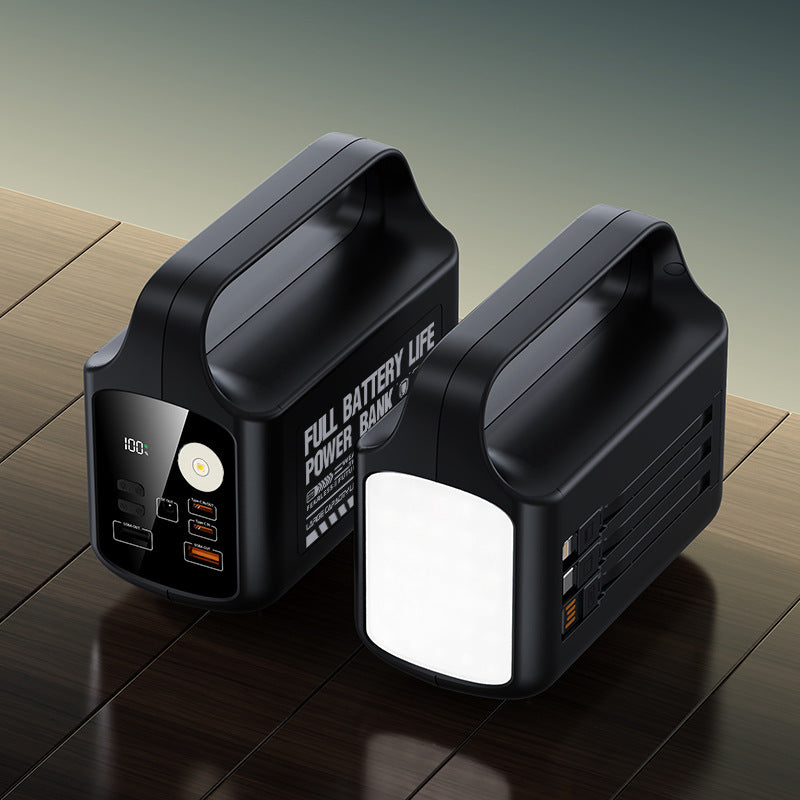 Portable power bank with integrated LED lighting and high capacity Bowlift