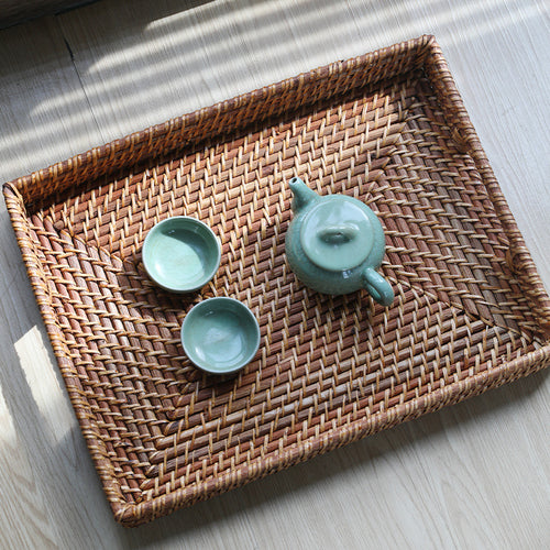 Handwoven Serving Tray with Ergonomic Handles Bowlift