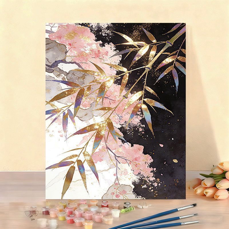 Elegant Floral Paint by Numbers Canvas Art Kit Bowlift