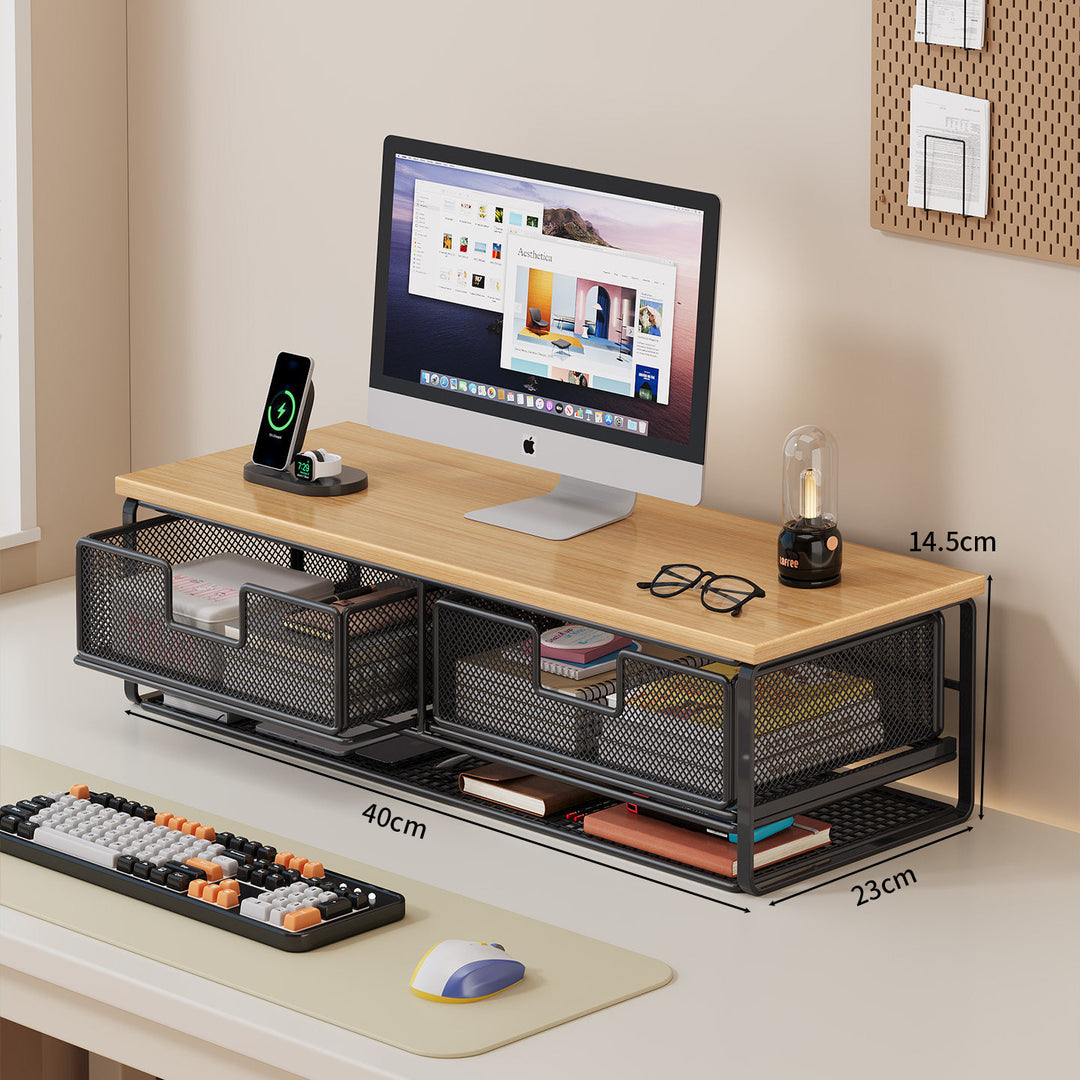 Multi-Functional Desk Organizer with Mesh Storage Bins Bowlift