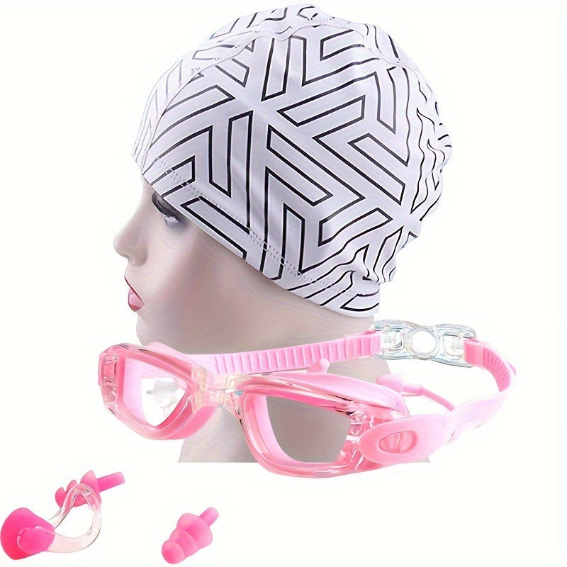 Swimming Sports Set with Ergonomic Swimming Goggles and Stylish Swim Cap Bowlift