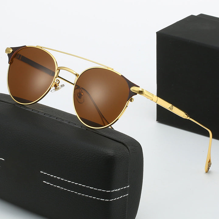 Women's round vintage sunglasses with high-quality metal frame and durable design Bowlift