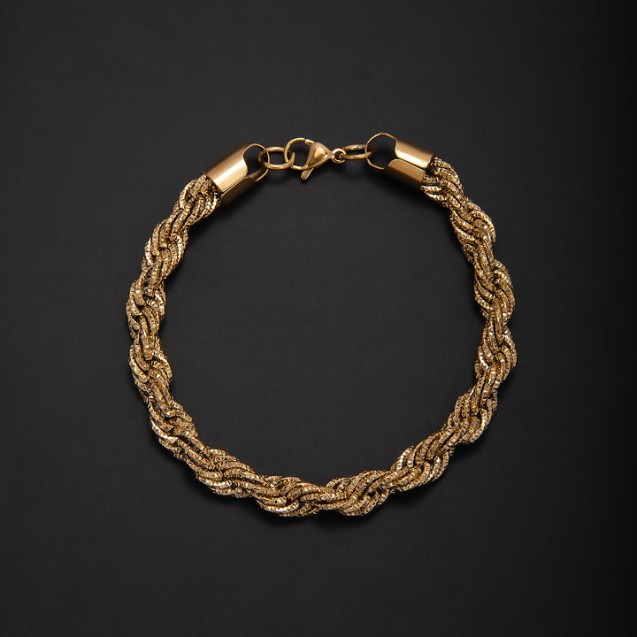 Braided Gold Statement Bracelet Bowlift