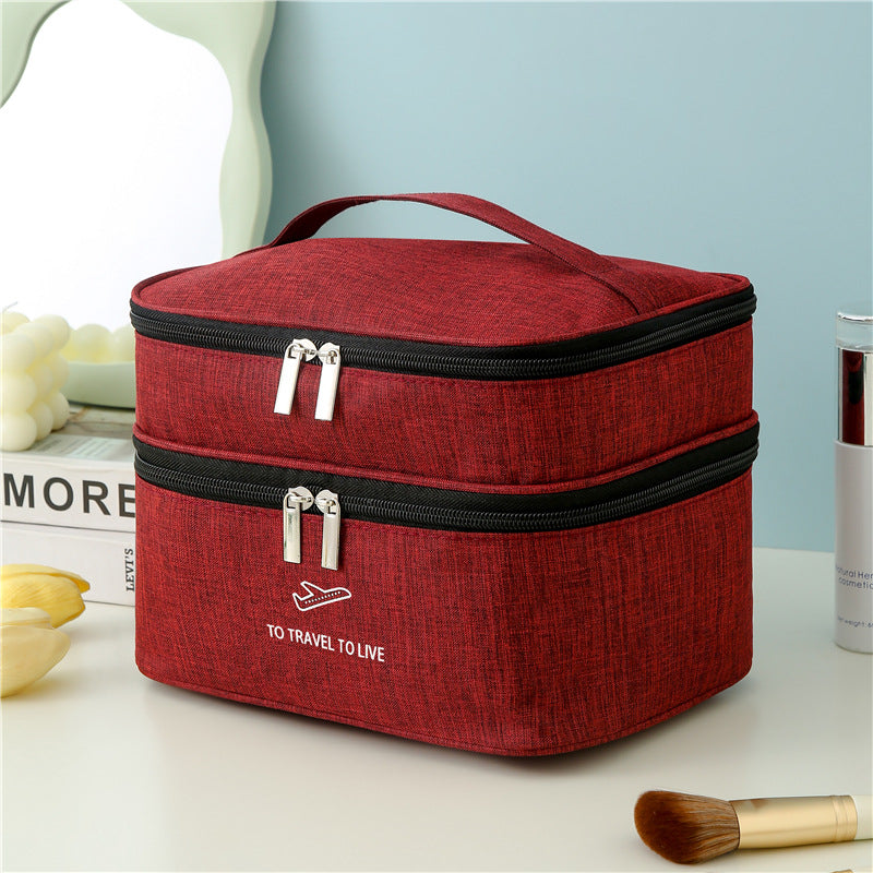 Dual-Layer Travel Cosmetic Organizer Bowlift