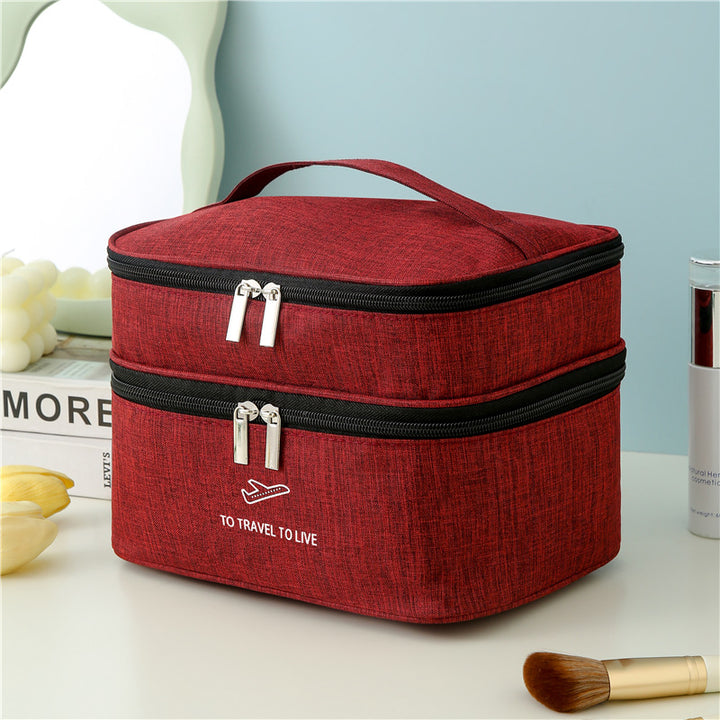 Dual-Layer Travel Cosmetic Organizer Bowlift