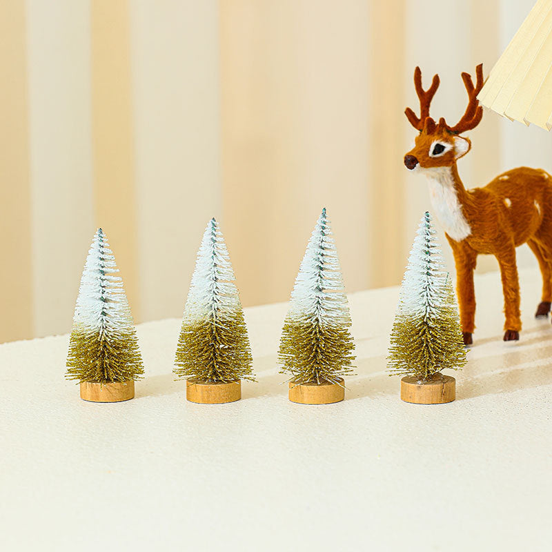 Miniature Christmas Tree Figurines Set Bowlift