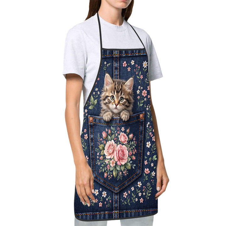 Dog Lover Full-Coverage Kitchen Apron With Adjustable Neck Strap And Waterproof Polyester Shell