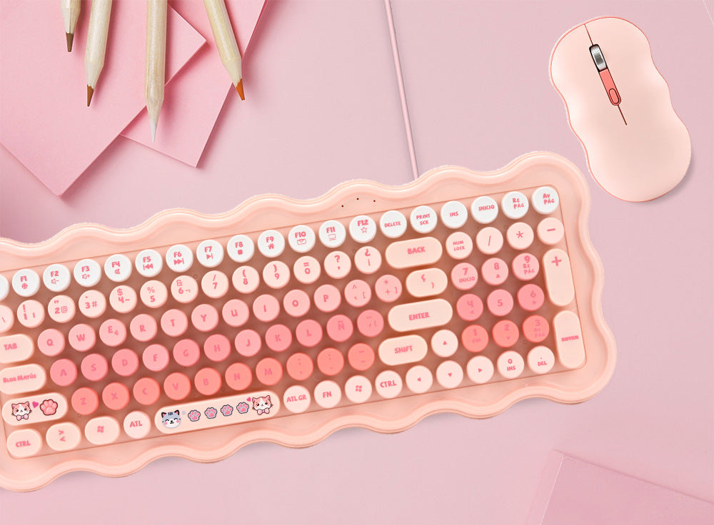 Cute Aesthetic Wireless Keyboard and Mouse Set Bowlift