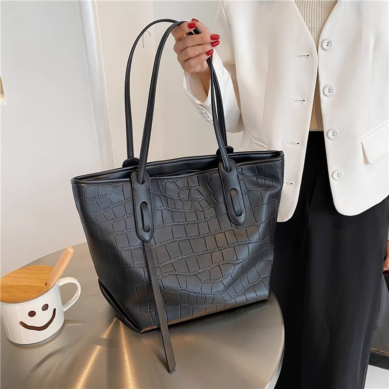 Crocodile-Embossed Tote Bag Bowlift