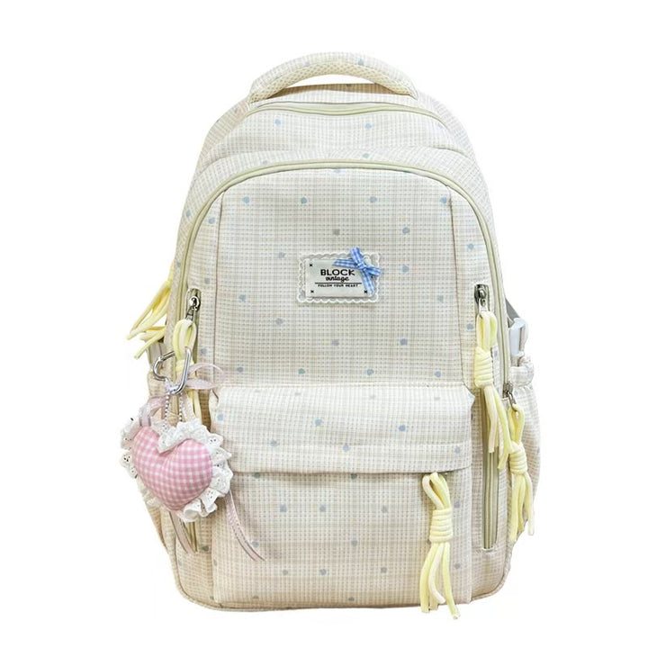 Stylish Gingham Pattern Backpack Bowlift