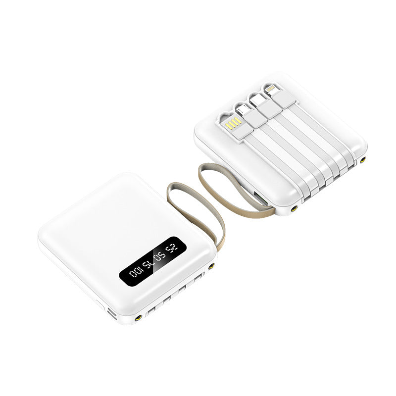 Slim Powerbank with Integrated Cables Bowlift