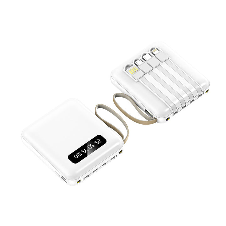 Slim Powerbank with Integrated Cables Bowlift