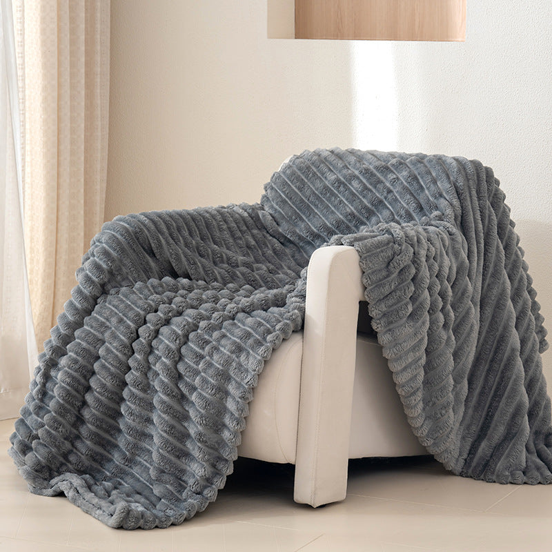 Textured Plush Throw Blanket Bowlift