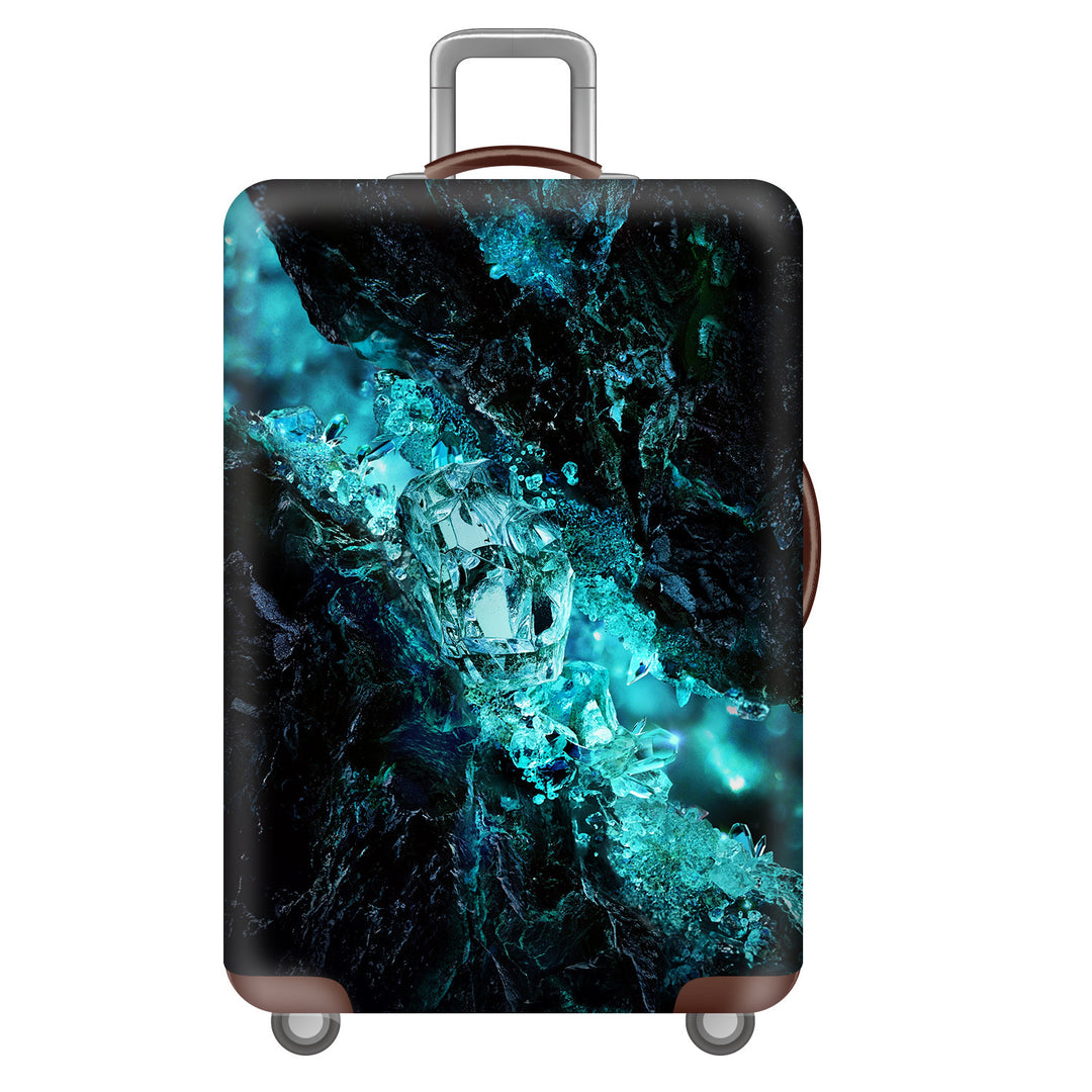 Unisex non-elastic suitcase cover with tropical leaf pattern, stretch protective cover for hard shell and soft case Bowlift
