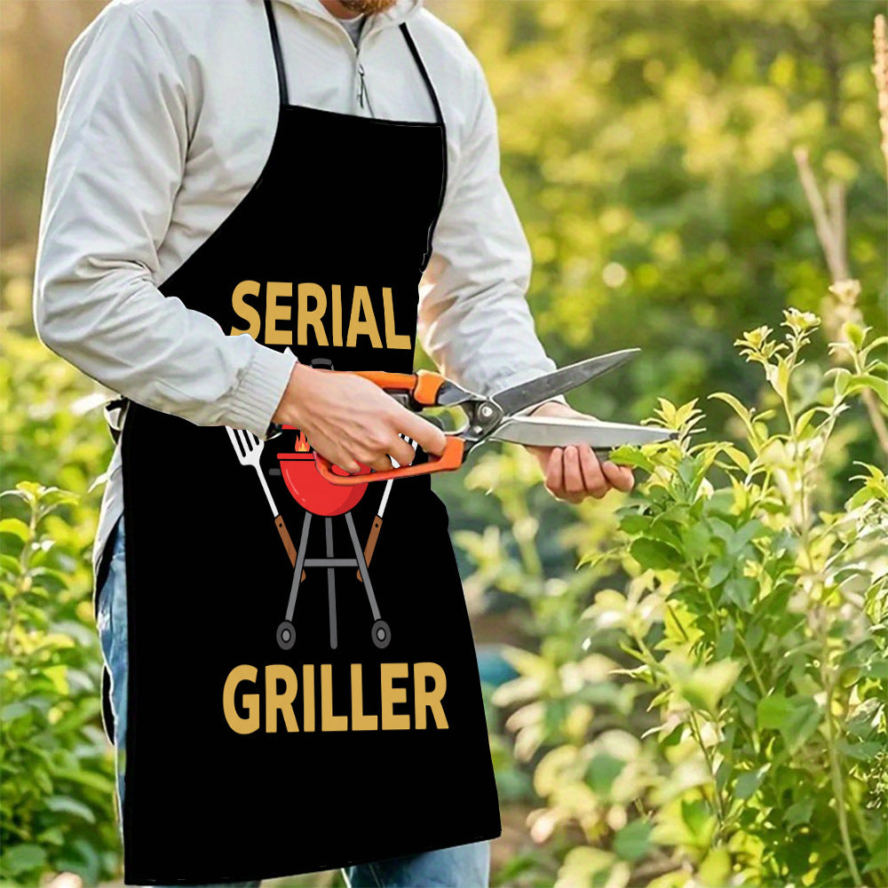 Dog Lover Full-Coverage Kitchen Apron With Adjustable Neck Strap And Waterproof Polyester Shell