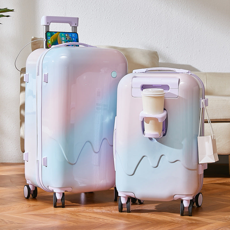 Unisex Innovative Charging Travel Suitcase Bowlift