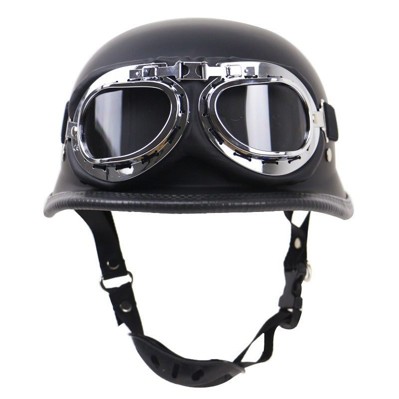 Vintage Motorcycle Helmet with Protective Goggles Bowlift