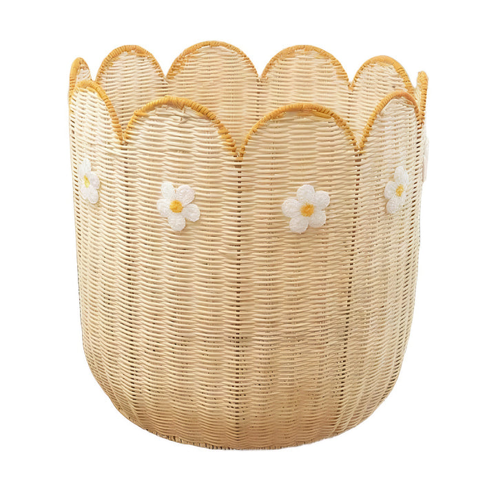 Decorative Scalloped Edge Woven Basket Bowlift