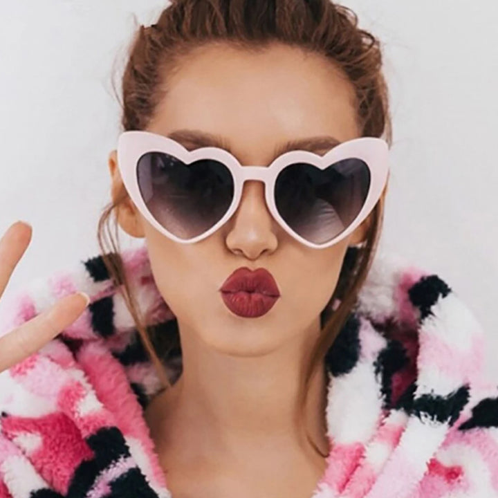 Women's Heart-Shaped Sunglasses with Polarized Lenses and High-Quality Plastic Frame Bowlift