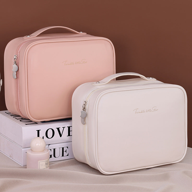 Cosmetic Organizer With Double Zipper And Elegant Interior Compartment Design Bowlift