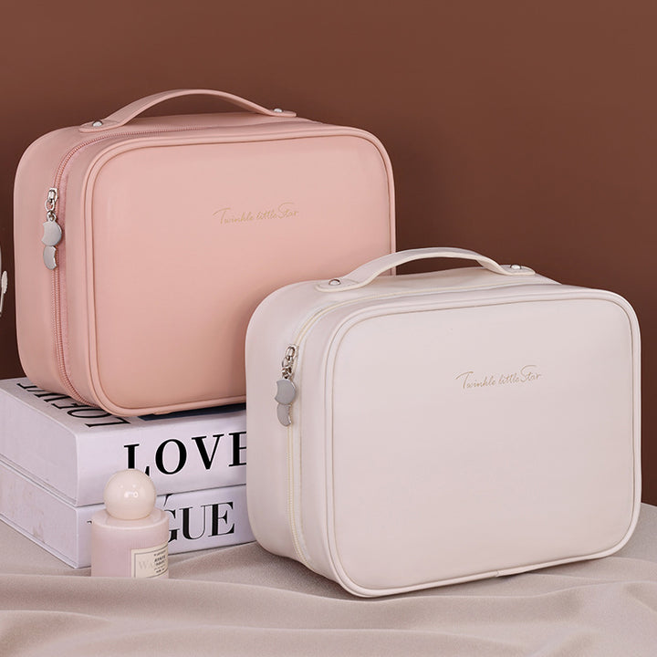 Cosmetic Organizer With Double Zipper And Elegant Interior Compartment Design Bowlift