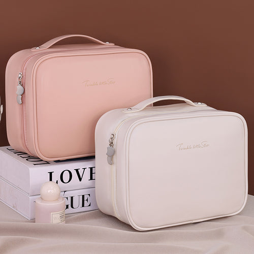 Cosmetic Organizer With Double Zipper And Elegant Interior Compartment Design Bowlift