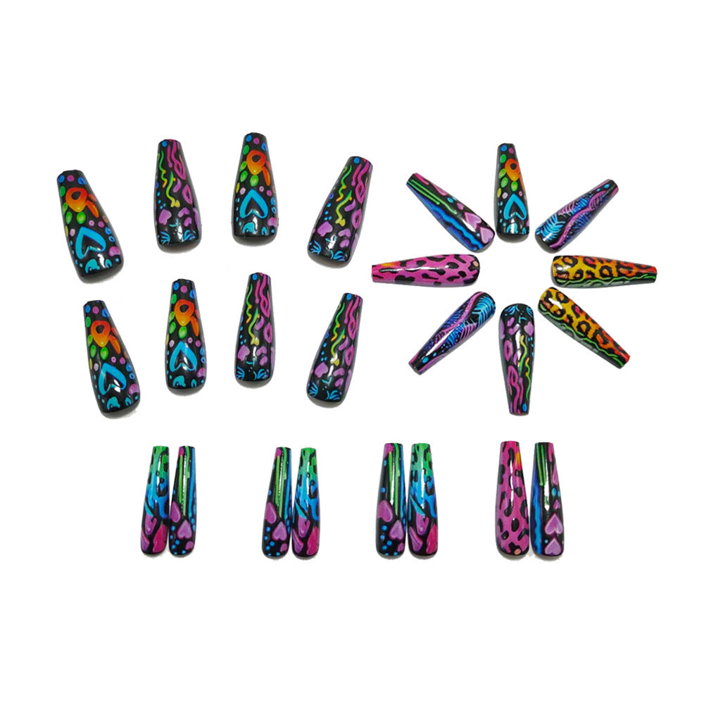 Nail art in colorful neon design Bowlift