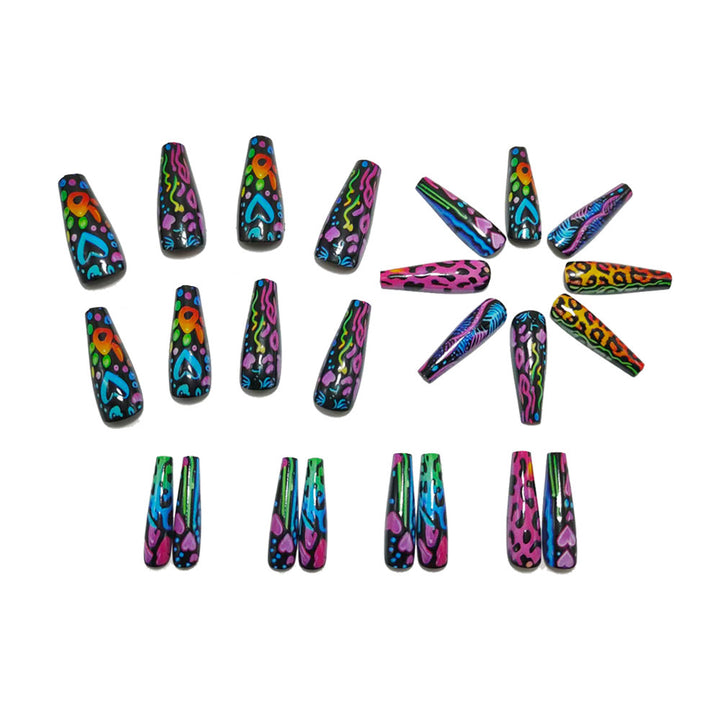 Nail art in colorful neon design Bowlift