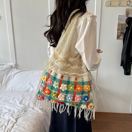 Handcrafted Floral Crochet Tote Bowlift