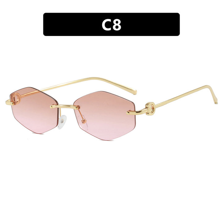 Women's fashionable sunglasses with hexagonal frame and luxurious accents Bowlift