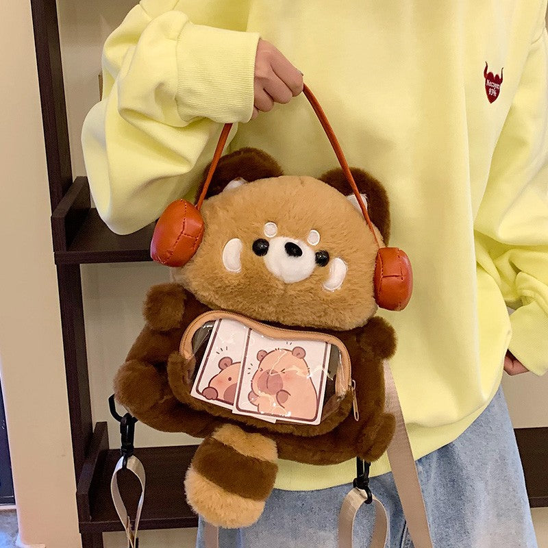 Plush Shoulder Bag in Bear Design Bowlift