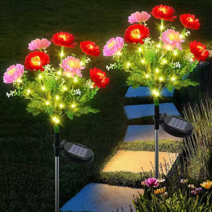 Solar-Powered Lifelike Bloom Garden Stake With Multi-Head LED Cluster And Waterproof Dusk-To-Dawn Sensor Bowlift