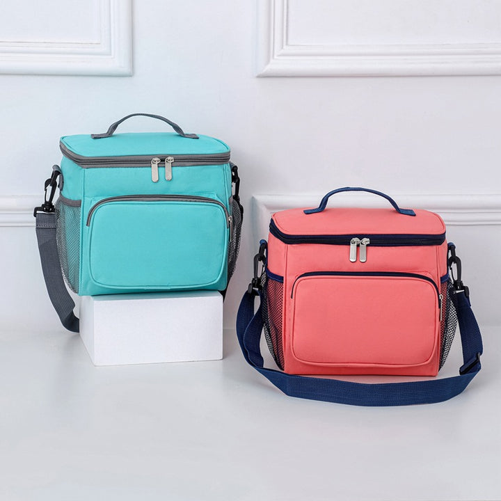 Insulated Soft-Sided Cooler Lunch Bag with Shoulder Strap and External Pockets Bowlift