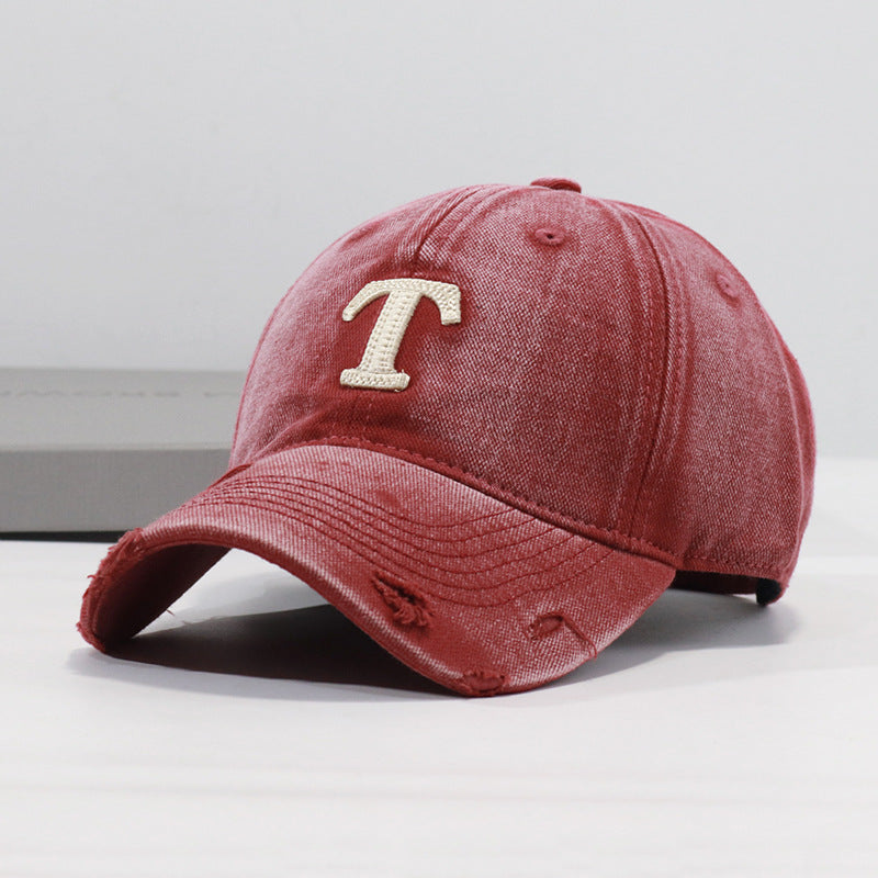 Men's Distressed Denim Cap Bowlift