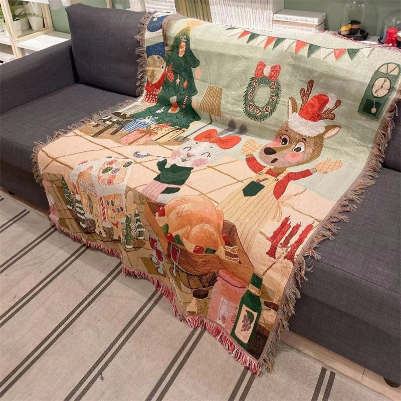 Festive Winter-Themed Throw Blanket
