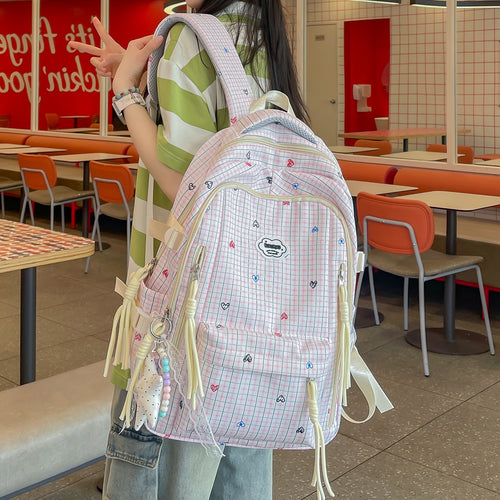 Cute Multi-Pocket Printed Backpack Bowlift