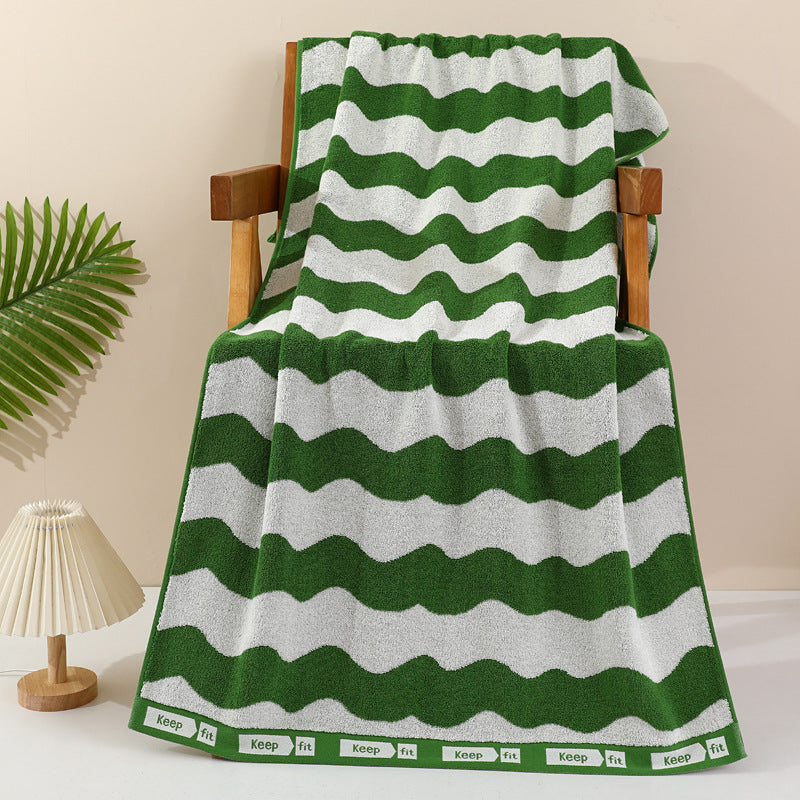 Terry Bath Towel With Modern Dot Design Bowlift
