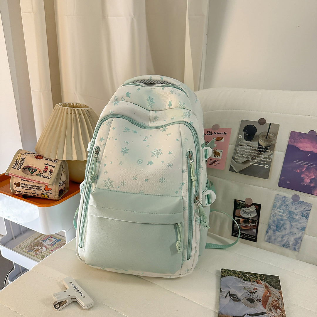 Backpack with Elegant, Floral Design and Many Compartments Bowlift