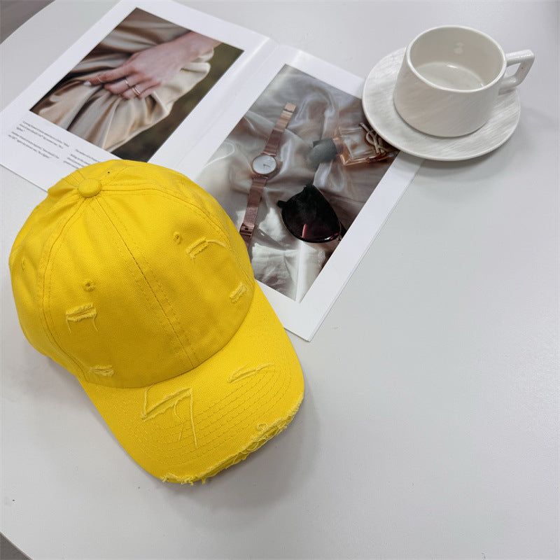 Men's Distressed Vintage-Style Baseball Cap Bowlift