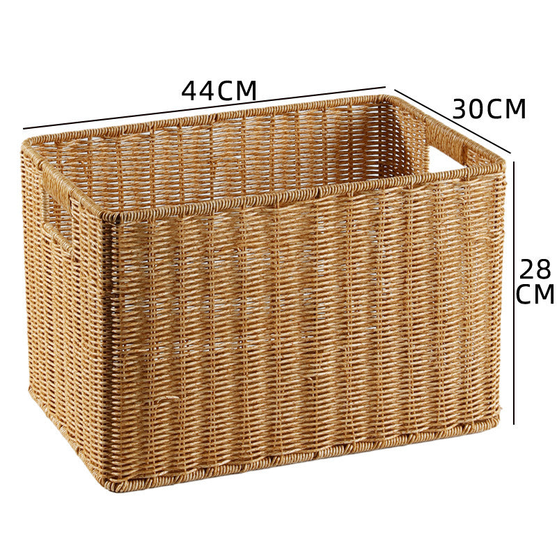 Handcrafted Rectangular Wicker Storage Bin Bowlift