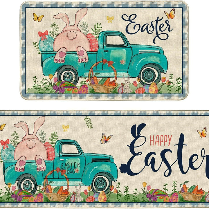 Decorative Bunny Print Runner Mat Bowlift