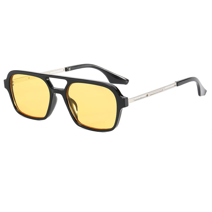 Women's Designer Sunglasses with Elegant Transparent Frame and Yellow Lenses Bowlift
