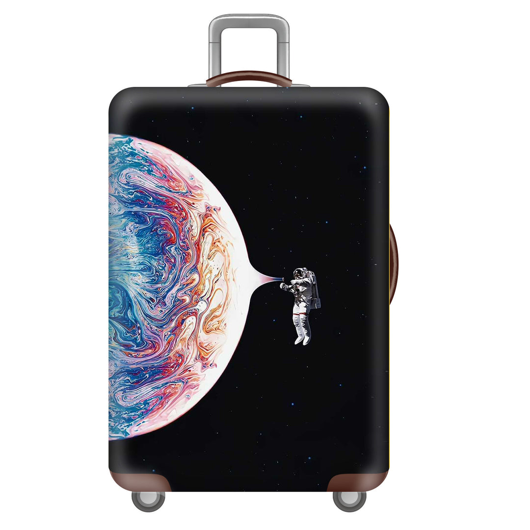 Unisex Hard Shell Luggage with Creative Astronaut Motto Bowlift
