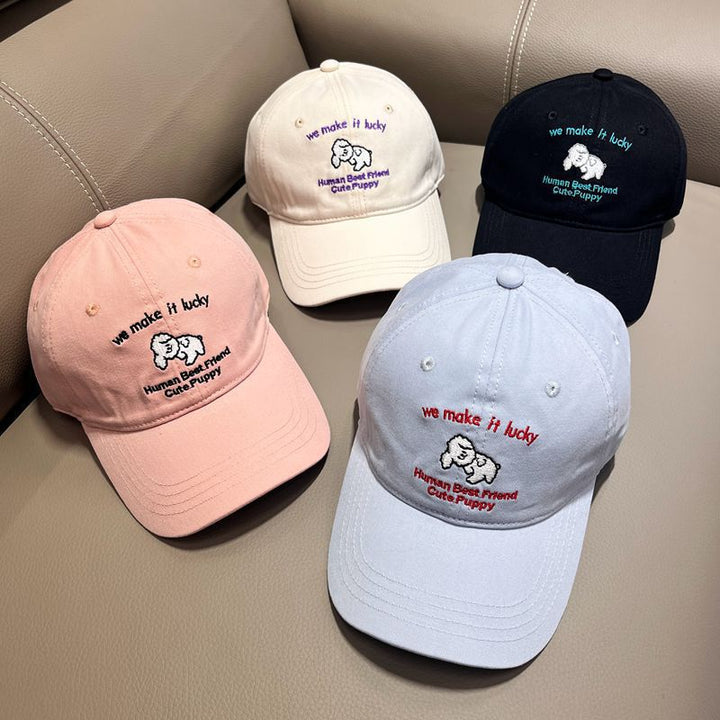 Men's Casual Embroidered Puppy Design Baseball Cap Bowlift