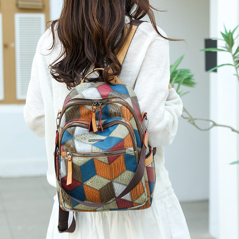 Versatile Multi-Functional Leather Backpack Bowlift