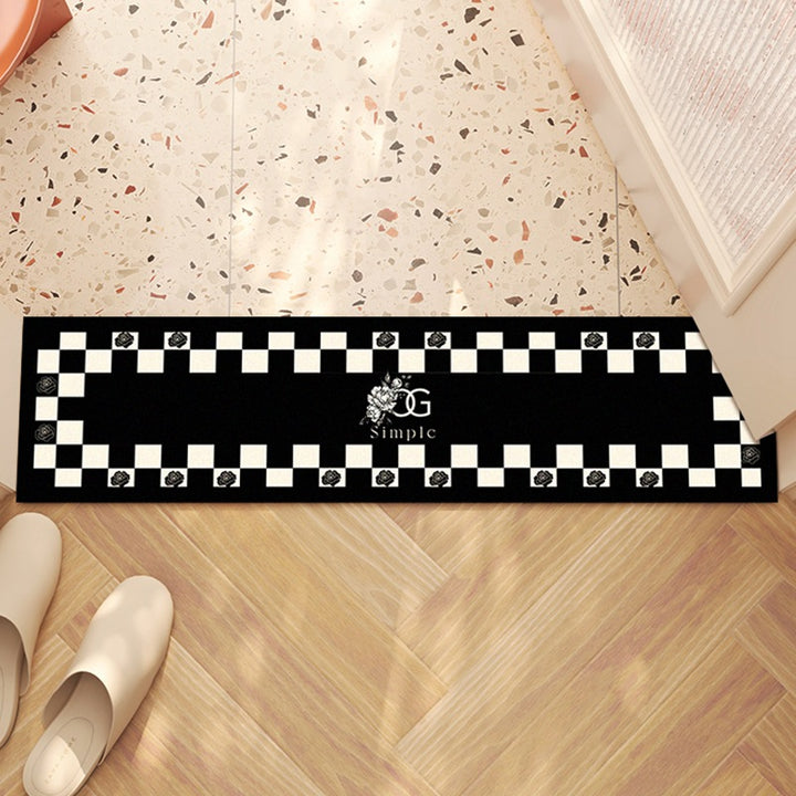 Checkerboard Pattern Runner Mat