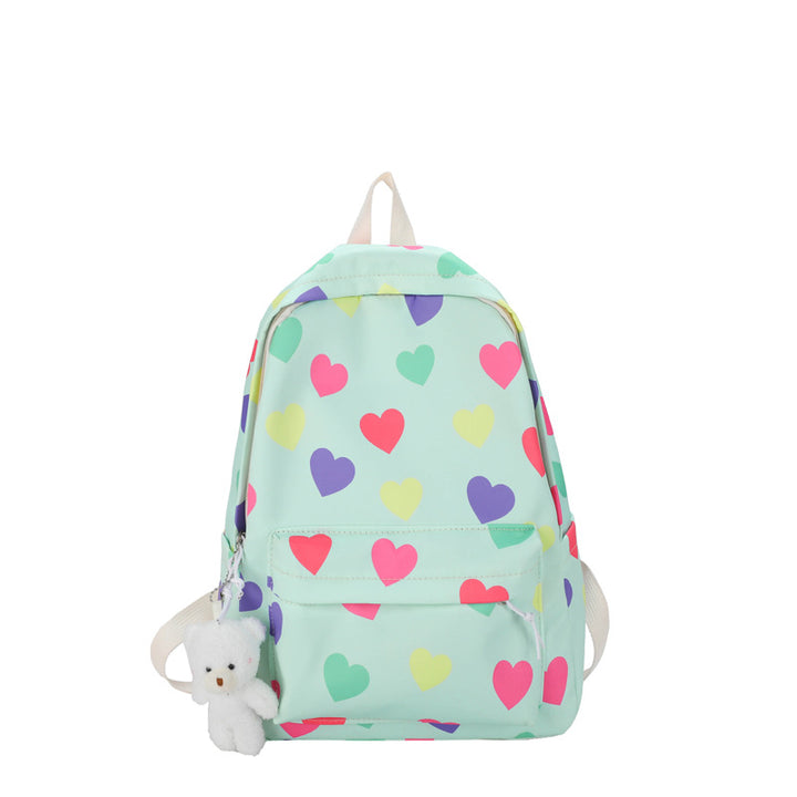 Heart-Patterned Casual Backpack Bowlift