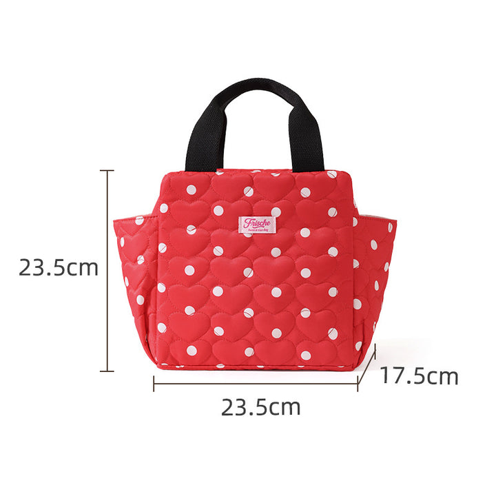 Insulated Heart Patterned Lunch Tote Bowlift