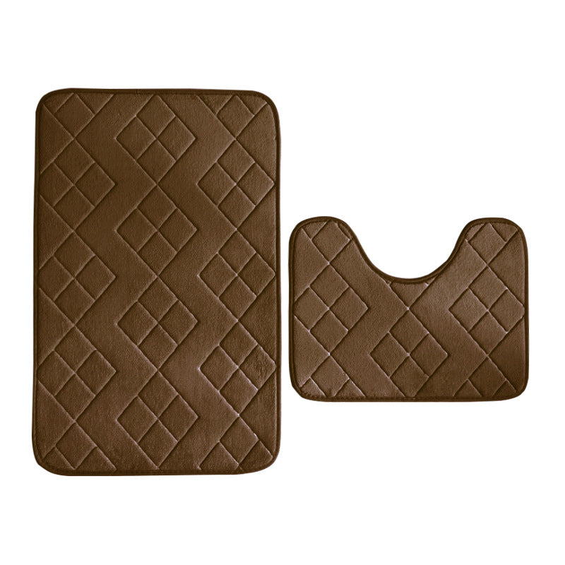 Luxurious Quilted Memory Foam Bath Mat Set Bowlift