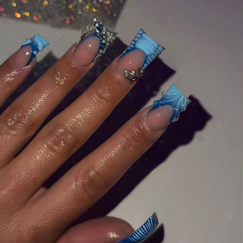 3D Decorative Ocean-Inspired Press-On Nail Art Bowlift